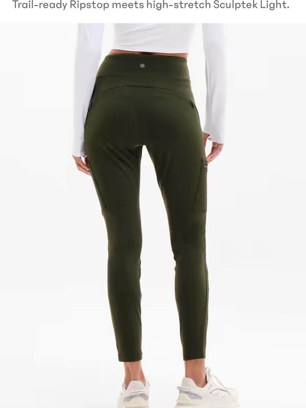 Athleta Headlands Hybrid Cargo Leggings - Sz 10 - Aspen Olive - Picture 2 of 10